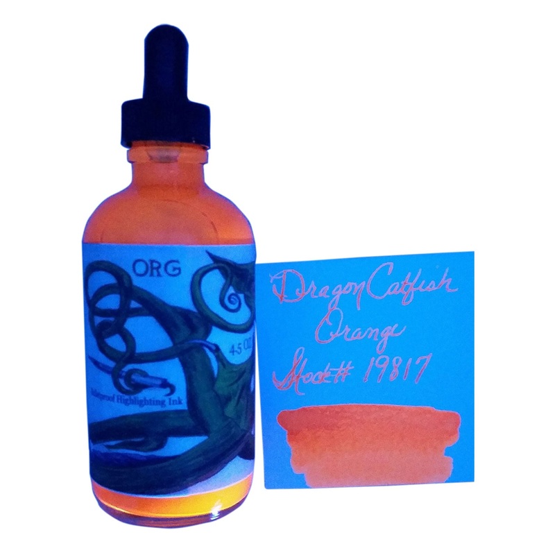 Noodler’s 19817 Dragon Catfish Orange Highlighter Ink Bottle, Orange  – 133ml