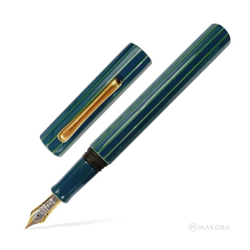 Taccia Kaku-Tate Limited Edition Fountain Pen, Ryuryoku (Tree Green) – 14K Gold Nib