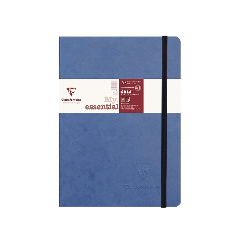 Clairefontaine My Essential Blue Threadbound Notebook – A5, Ruled