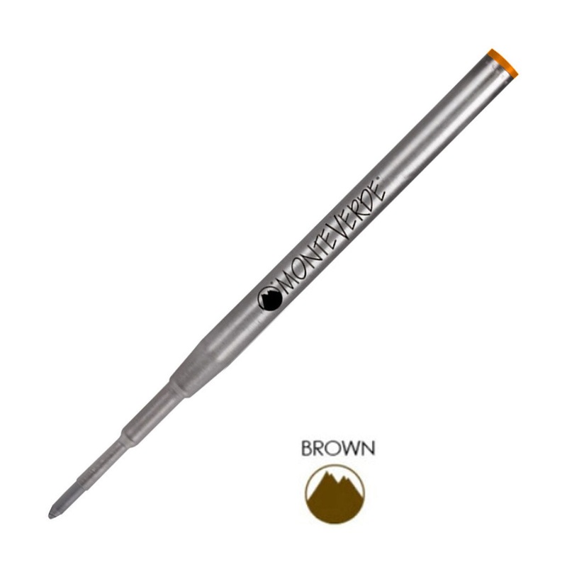 Monteverde Ball Pen Refill for Montblanc – Medium – Brown – Pack of 2