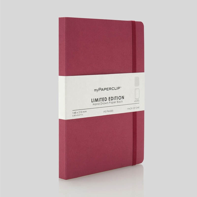 myPAPERCLIP Limited Edition Soft Cover Notebook – Raspberry – A5 – Squared