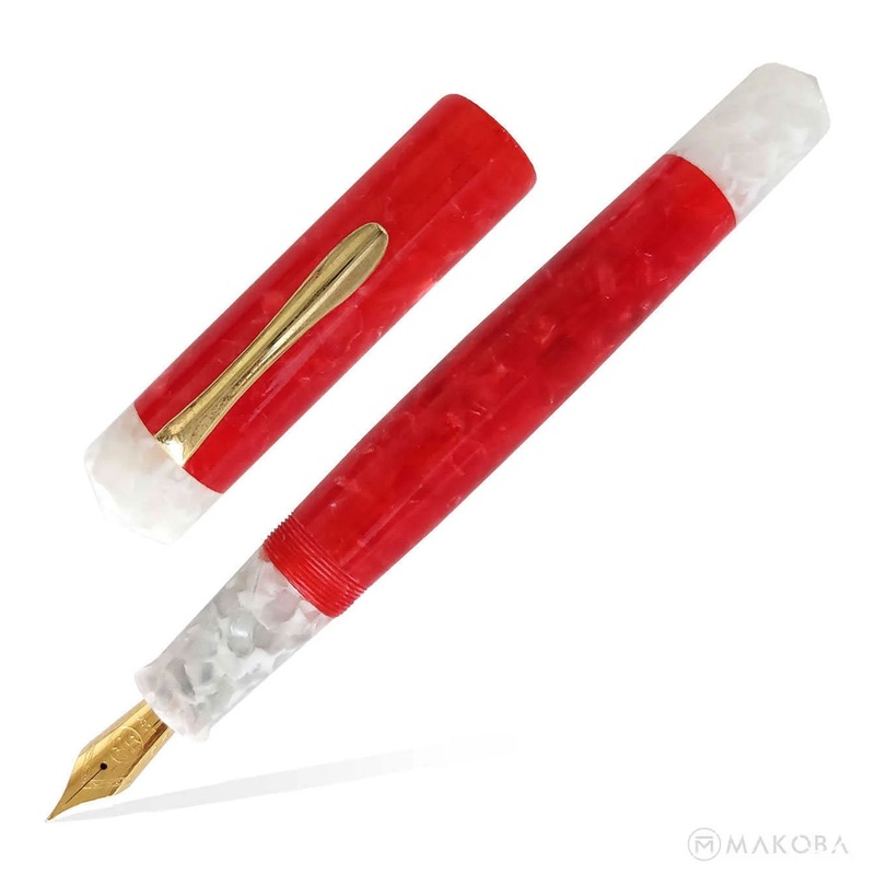 Ranga Giant Santa Regular Acrylic Fountain Pen, Red White – Steel Nib