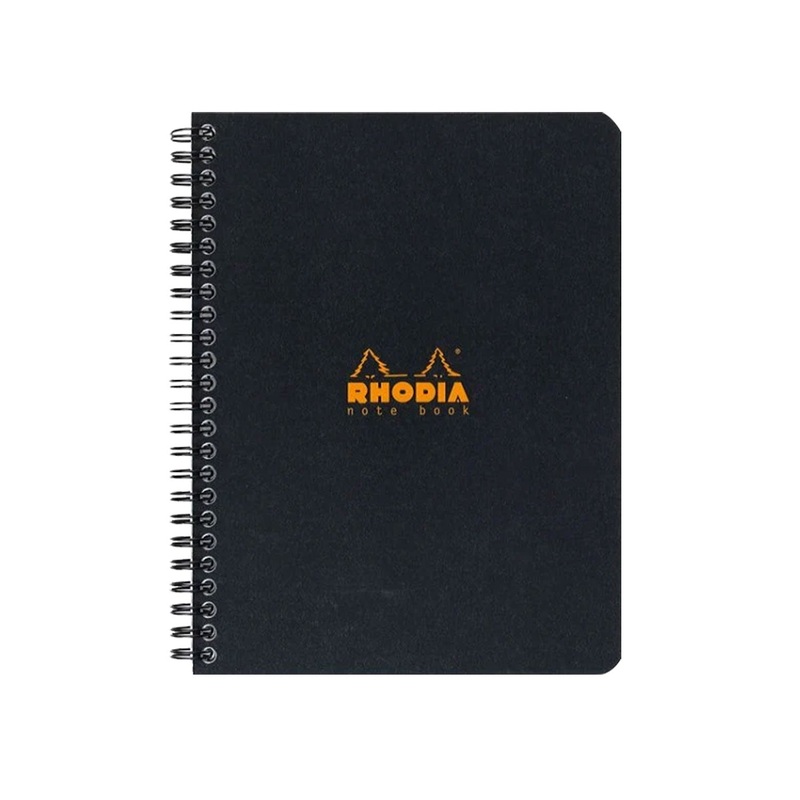Rhodia Classic Spiral Black Notebook – A4+, Ruled