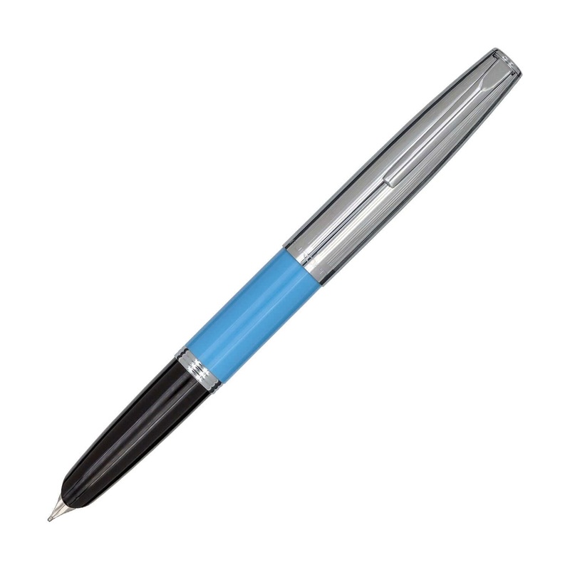Aurora Duocart Fountain Pen – Chrome Light Blue