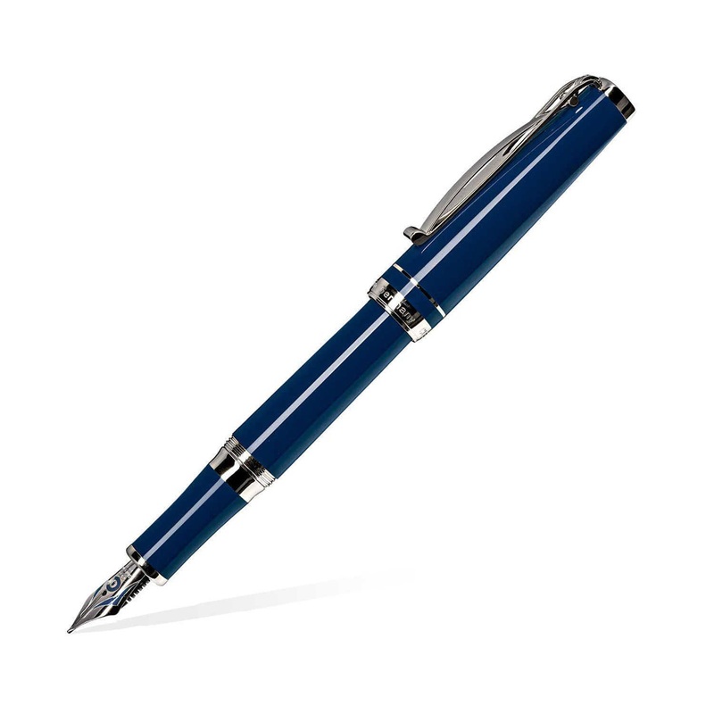 Cleo Skribent Platinum Fountain Pen, Blue – 18K Gold Nib