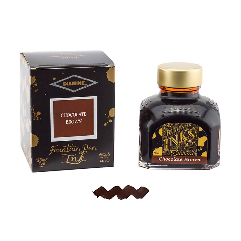 Diamine Chocolate Brown Ink Bottle – 80ml