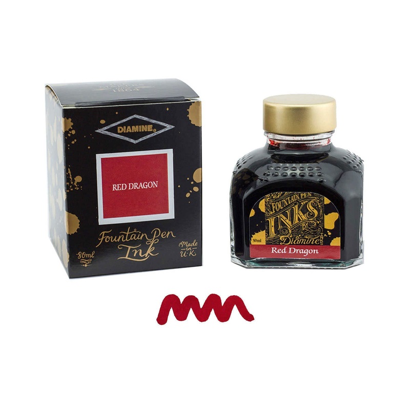 Diamine Red Dragon Ink Bottle – 80ml
