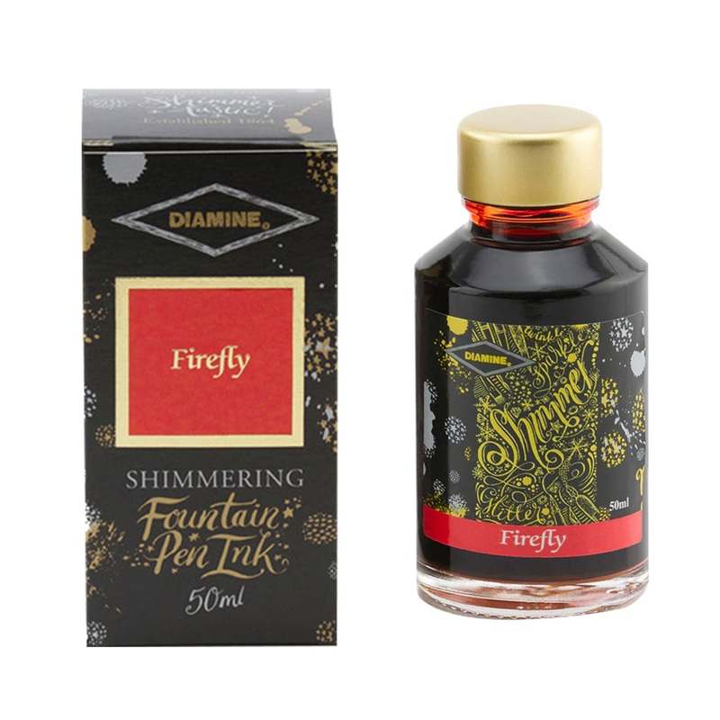 Diamine Shimmer Ink Bottle, Firefly – 50ml