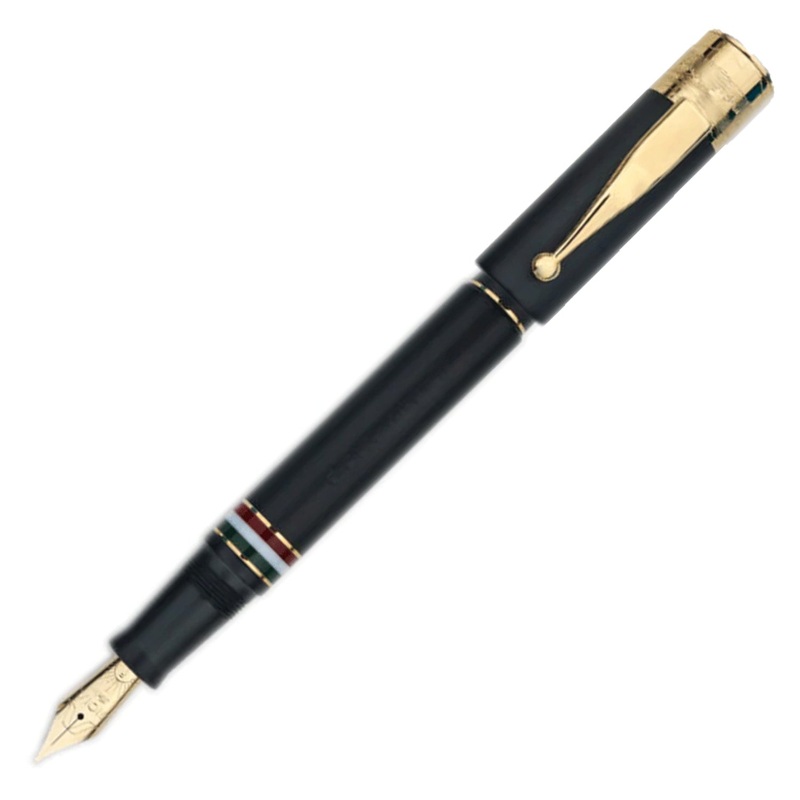 Gioia Partenope Fountain & Roller Ball Pen – Black Sand GT