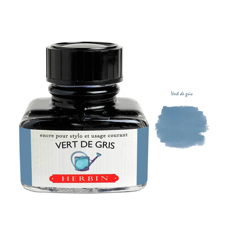 J Herbin “D” Series Ink Bottle, Vert De Gris (Greyish Green) – 30ml