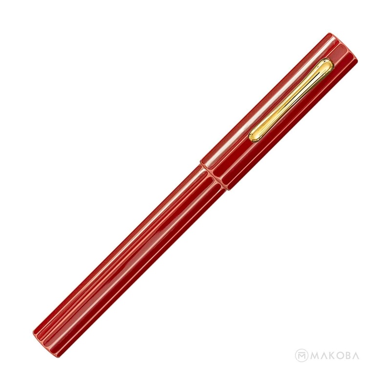 Taccia Kaku-Tate Limited Edition Fountain Pen, Umegasane (Apricot Red) – 14K Gold Nib