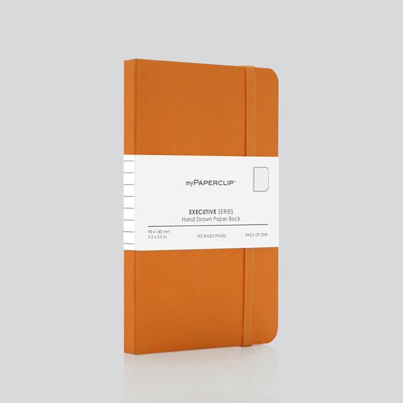 myPAPERCLIP Executive Series Soft Cover Notebook – Orange – Small – Plain