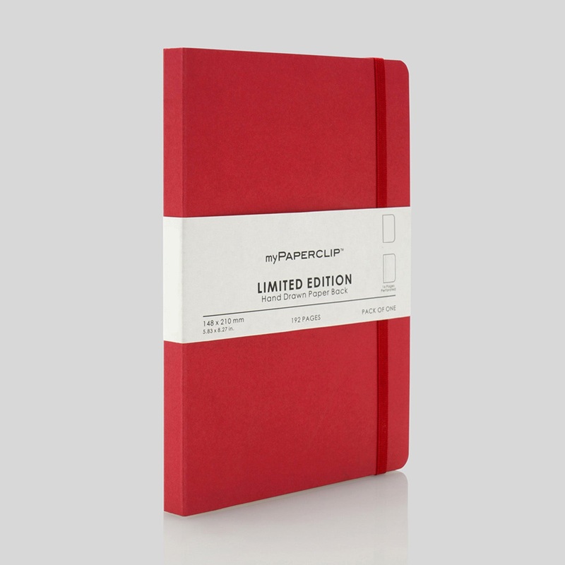 myPAPERCLIP Limited Edition Soft Cover Notebook – Ruby – A5 – Plain
