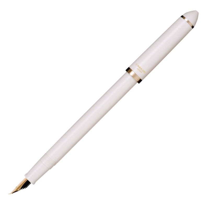 Sailor Fude De Mannen Fountain Pen – Pearl White GT