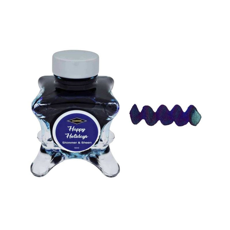 Diamine Inkvent Shimmer & Sheen Ink Bottle, Happy Holidays – 50ml