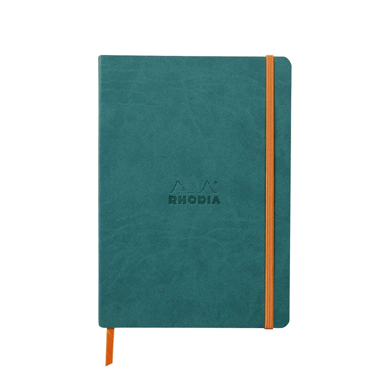 Rhodiarama Soft Cover Peacock Notebook – A5, Dotted