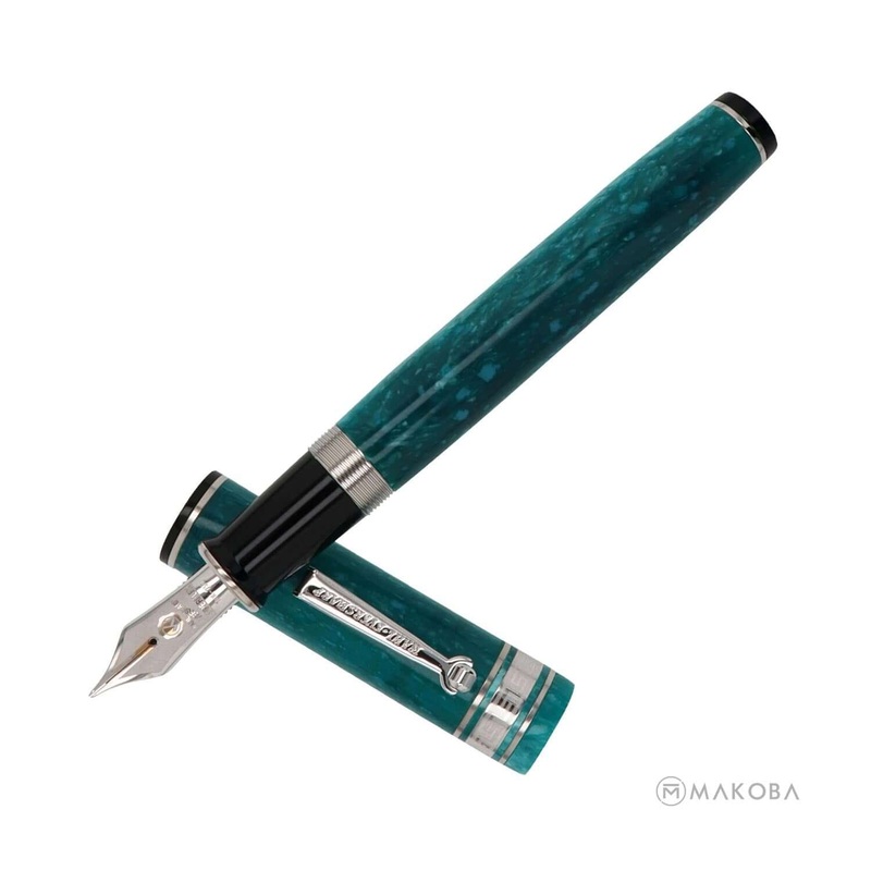 Wahl Eversharp Decoband Oversized Fountain Pen, Green Jade / Rhodium Trim – 18K Gold Nib