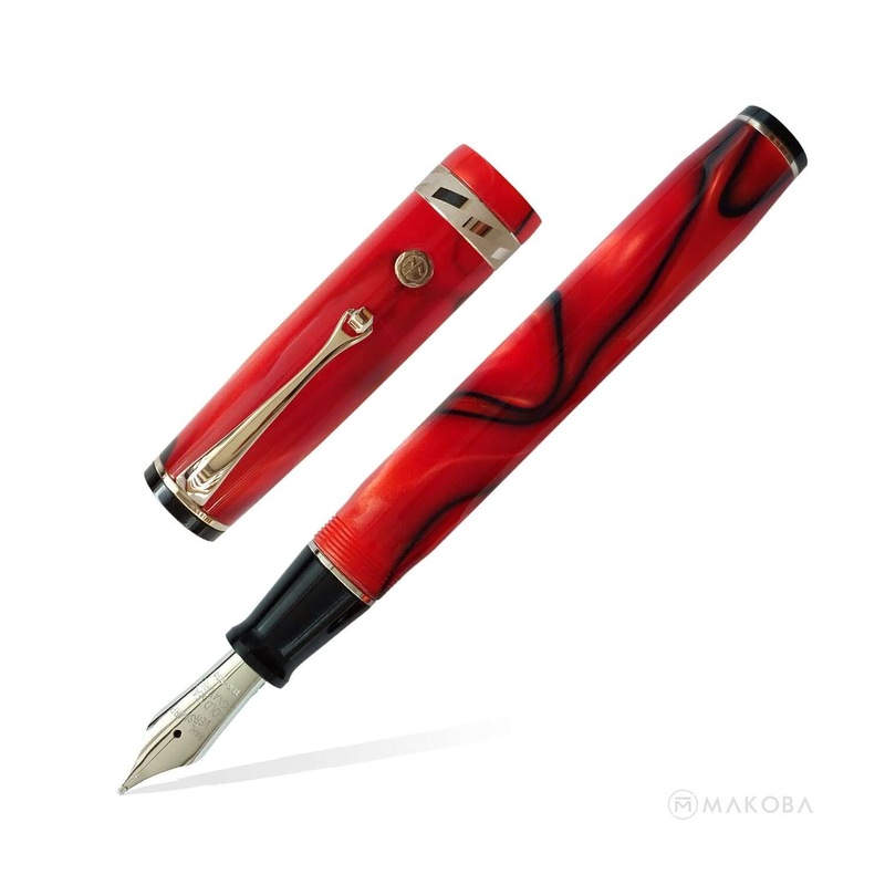 Wahl Eversharp Signature Classic Fountain Pen, Campari (Red) / Gold Trim – 18K Gold Nib