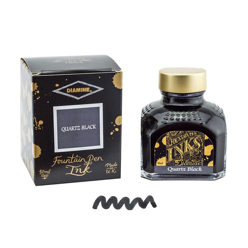 Diamine Quartz Black Ink Bottle – 80ml