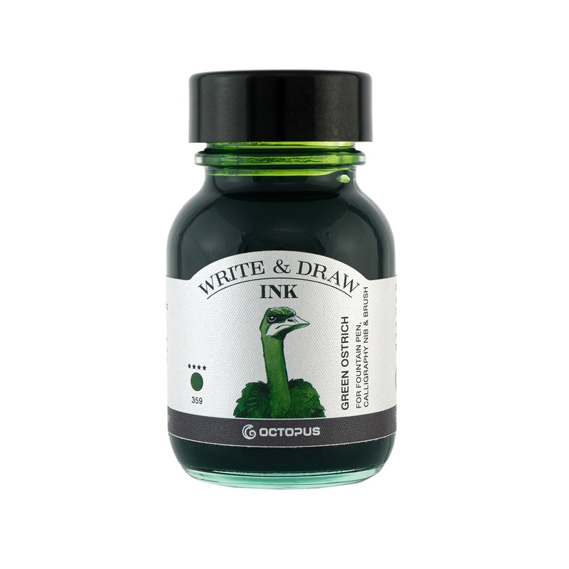 Octopus Write & Draw Ink Bottle, Green Ostrich – 50ml
