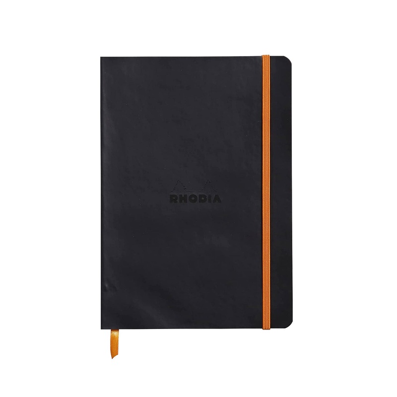 Rhodiarama Soft Cover Black Notebook – A5, Ruled