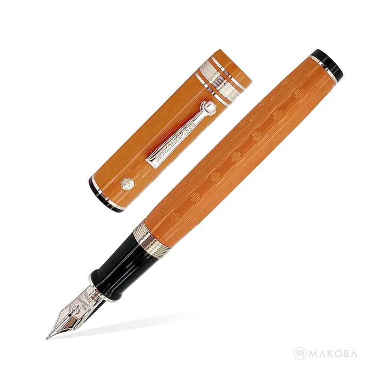 Wahl Eversharp Decoband Oversized Fountain Pen, Gatsby Orange / Rhodium Trim – Super Flex 18k Gold Nib
