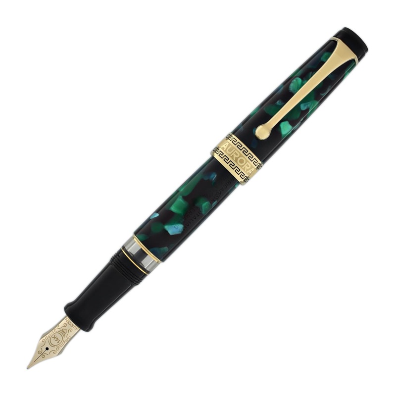 Aurora Optima Auroloide Fountain Pen in Emerald Green – 14K Gold