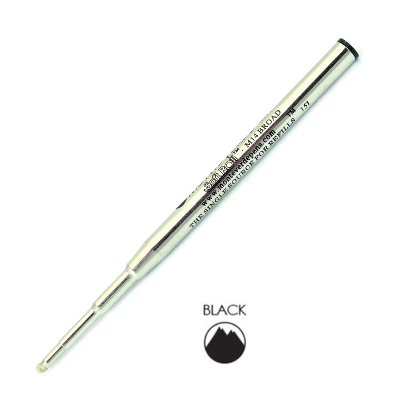 Monteverde Ball Pen Refill for Montblanc – Broad – Black – Pack of 2