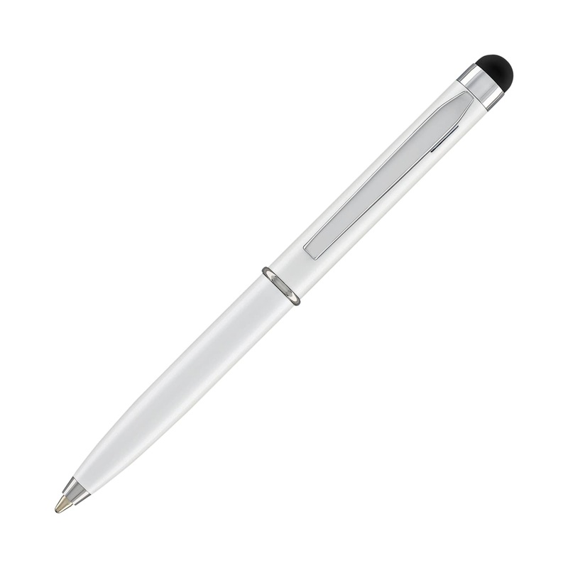 Monteverde Poquito Stylus Ballpoint Pen in Pearl White with Chrome Trim
