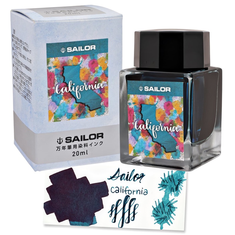 Sailor USA State Bottled Ink in California (Blue) – 20 mL