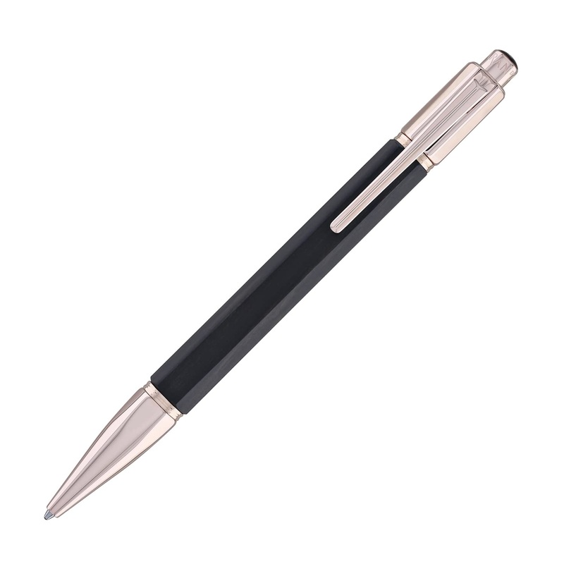 Caran d’Ache Varius Ebony Ballpoint Pen with Rose Gold Coated