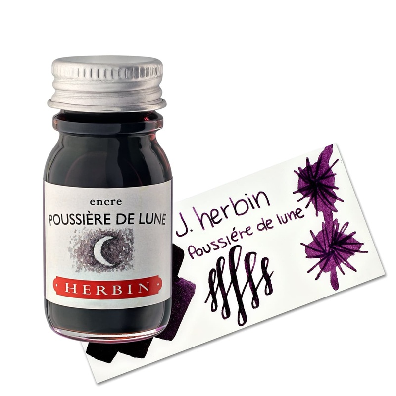 J. Herbin Poussire de Lune (Moondust Purple) Bottled Fountain Pen Ink and Cartidges