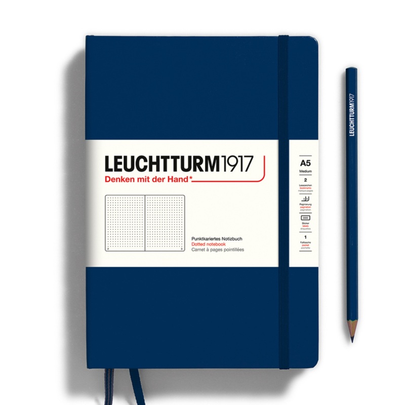 Leuchtturm1917 A5 Medium Hardcover Notebook – Dotted / Navy