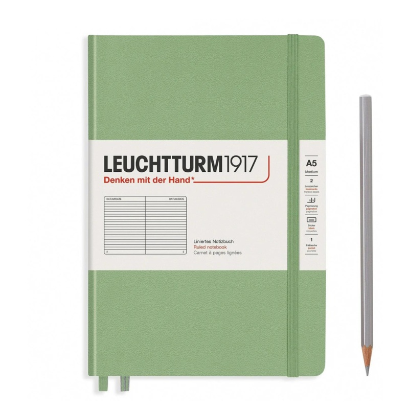 Leuchtturm1917 A5 Medium Hardcover Notebook – Ruled / Sage