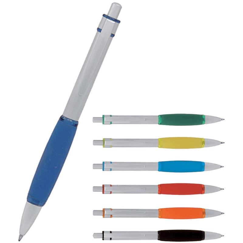 Metal pen click action with rubber barrel Polar