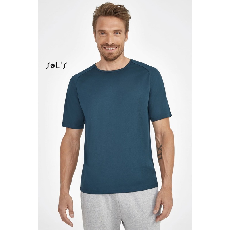 T shirt Men’s raglan sleeve 100% breathable polyester SPORTY