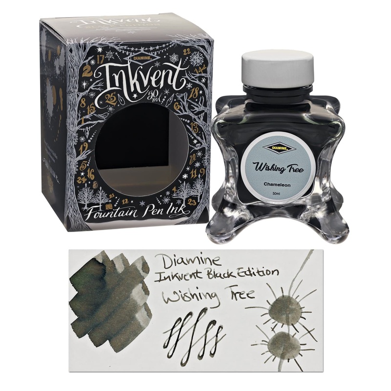Diamine Inkvent Black Edition Chameleon & Shimmer Bottled Ink in Wishing Tree – 50 mL