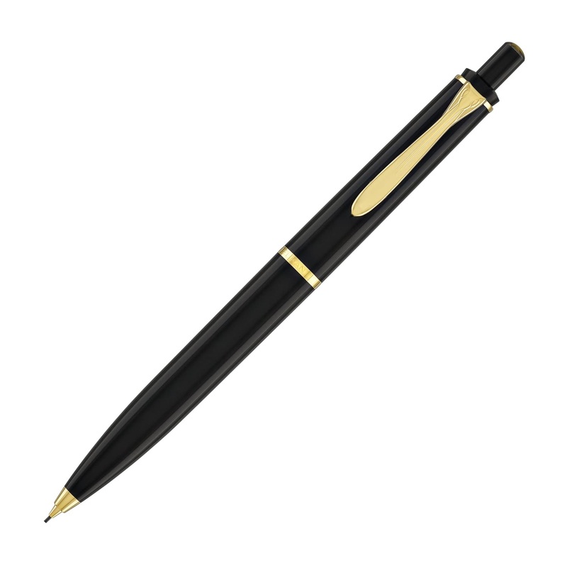 Pelikan P200 Mechanical Pencil in Black with Gold Trim – 0.7mm
