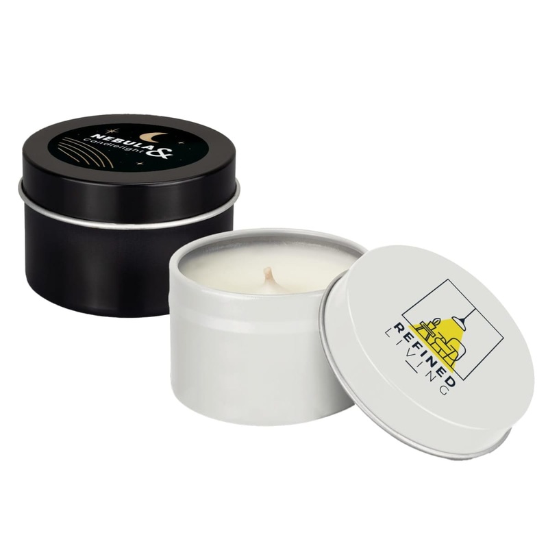 Petite Candle in Tin|Black|White