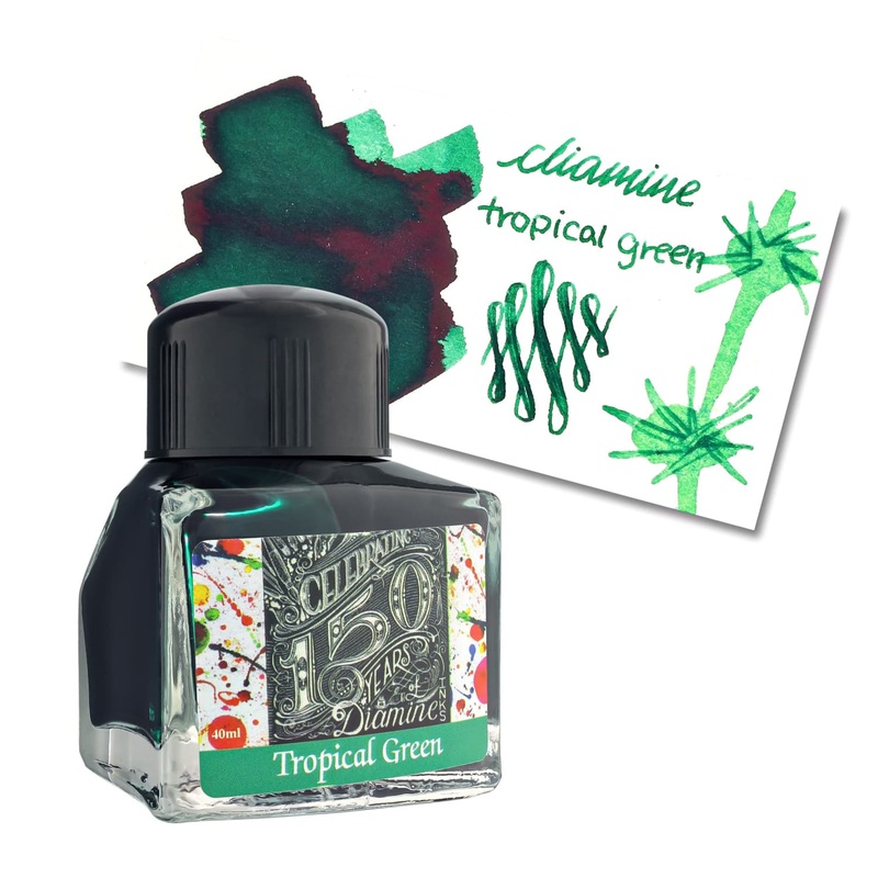 Diamine 150th Anniversary Bottled Ink in Tropical Green – 40 mL