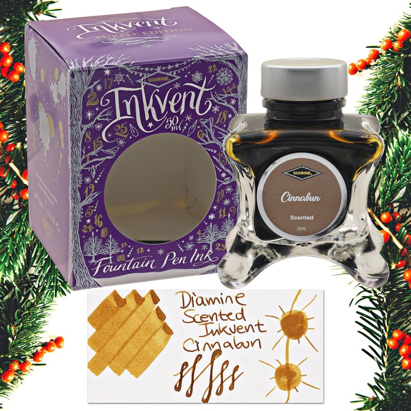 Diamine Inkvent Purple Edition Scented Bottled Ink in Cinnabun – 50 mL