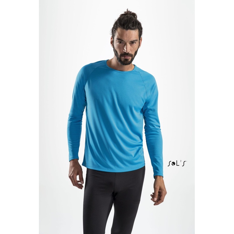 T shirt long sleeve men’s 100% breathable polyester SPORTY