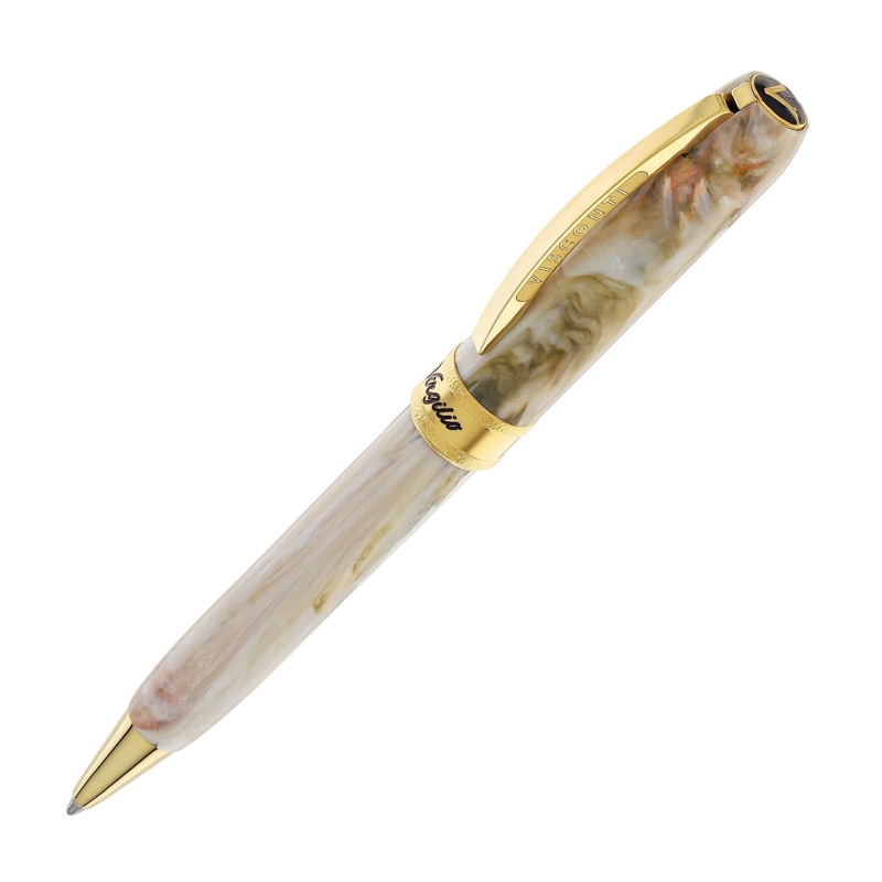 Visconti Comedia Ballpoint Pen in Virgilio with Yellow Gold Trim