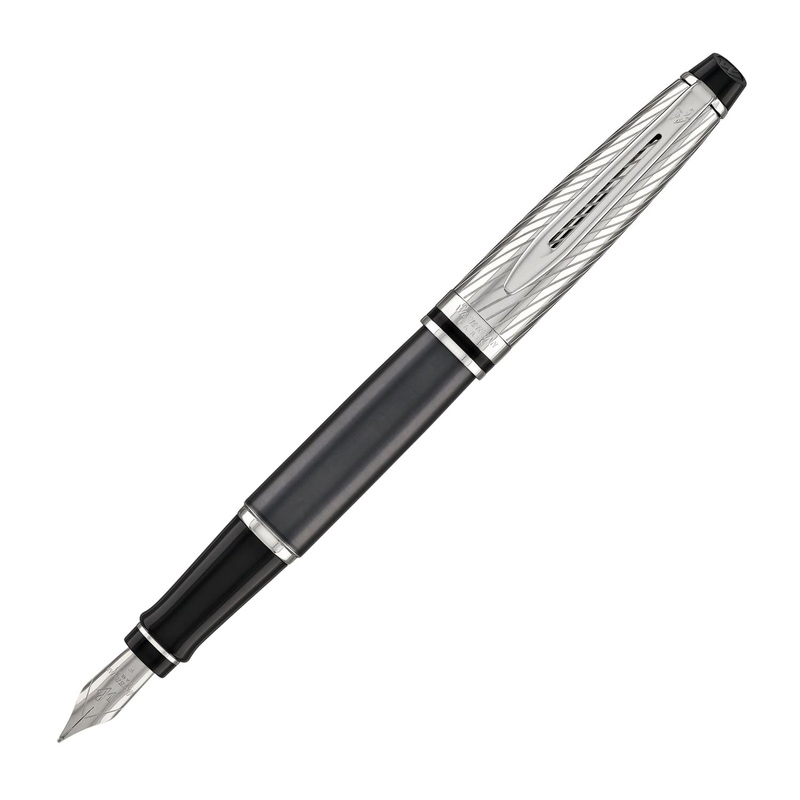 Waterman Expert Deluxe Fountain Pen in Metallic Grey Stone with Chrome Trim