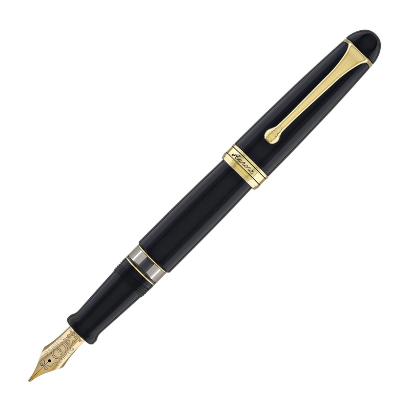 Aurora 88 Large Fountain Pen in Black with Gold Trim – 14K Gold