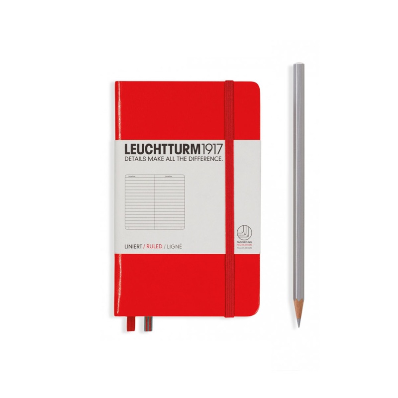 Leuchtturm1917 A6 Pocket Hardcover Notebook – Ruled / Red