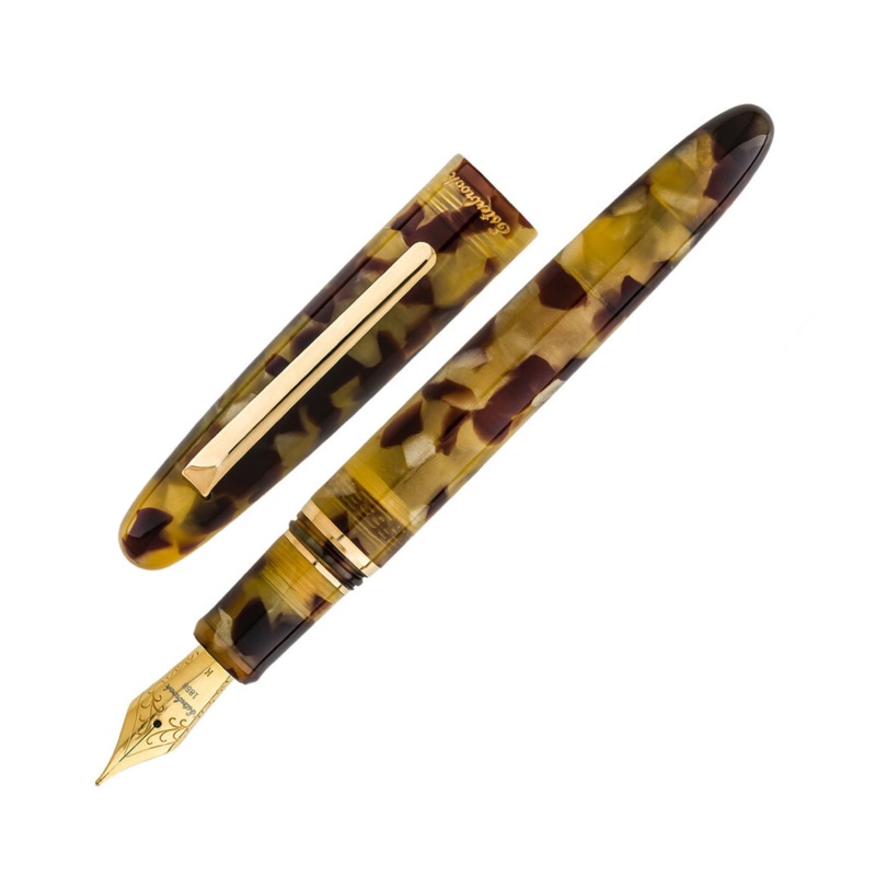 Esterbrook Estie Piston Fountain Pen – Tortoise with Gold Trim (Button Fill)