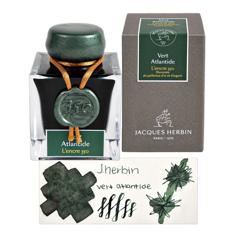J. Herbin Vert Atlantide Encre 350 Bottled Fountain Pen Ink – 50 mL