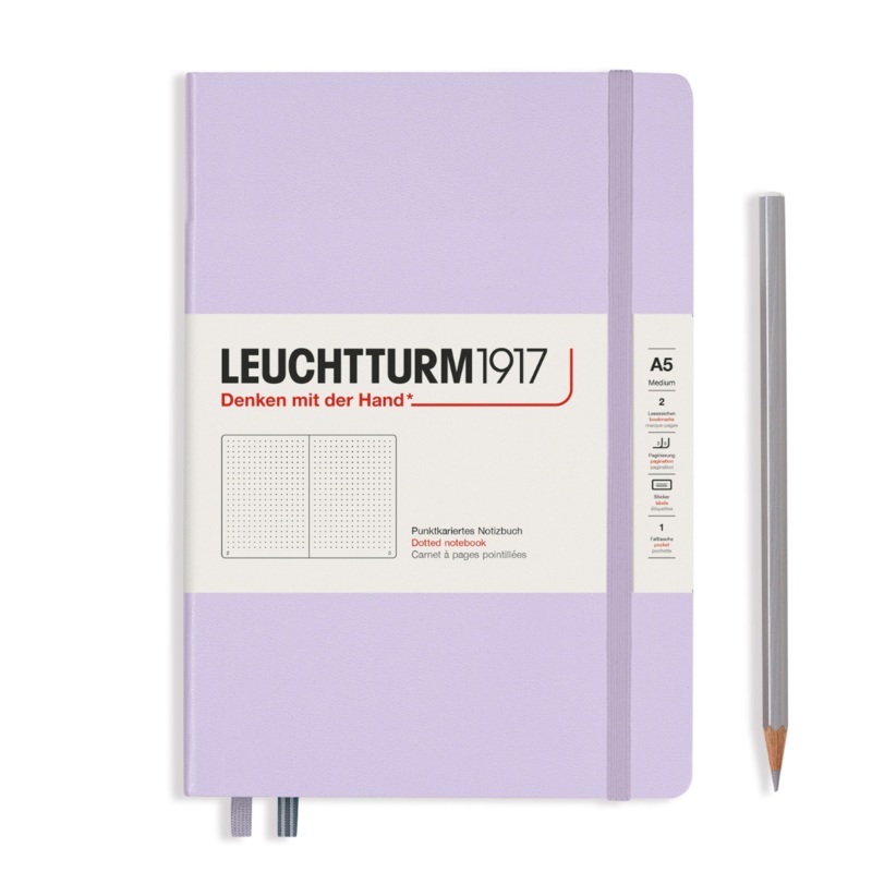 Leuchtturm1917 A5 Medium Hardcover Notebook – Dotted / Lilac