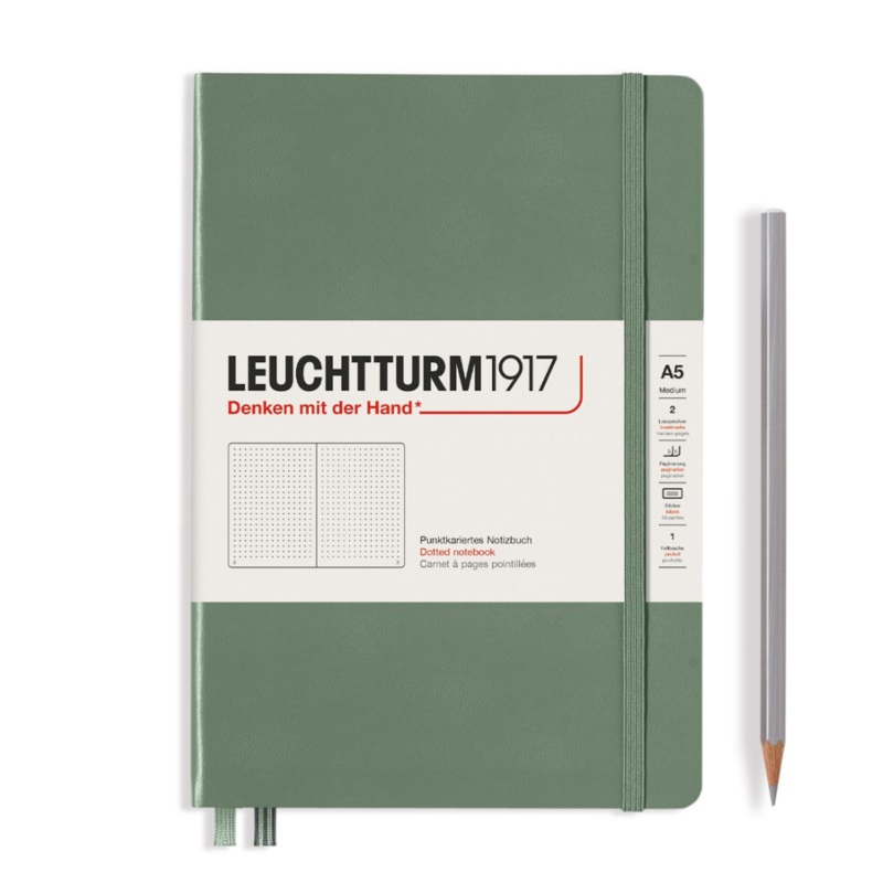 Leuchtturm1917 A5 Medium Hardcover Notebook – Dotted / Olive